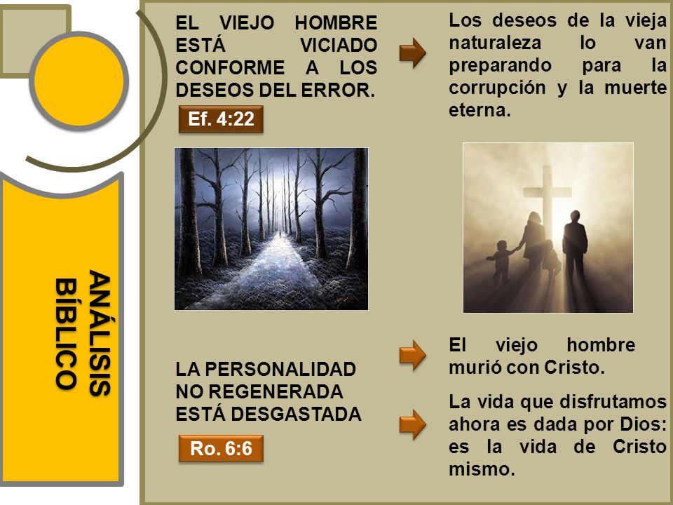 EL VIEJO HOMBRE ESTÁ VICIADO CONFORME A LOS DESEOS DEL ERROR.
