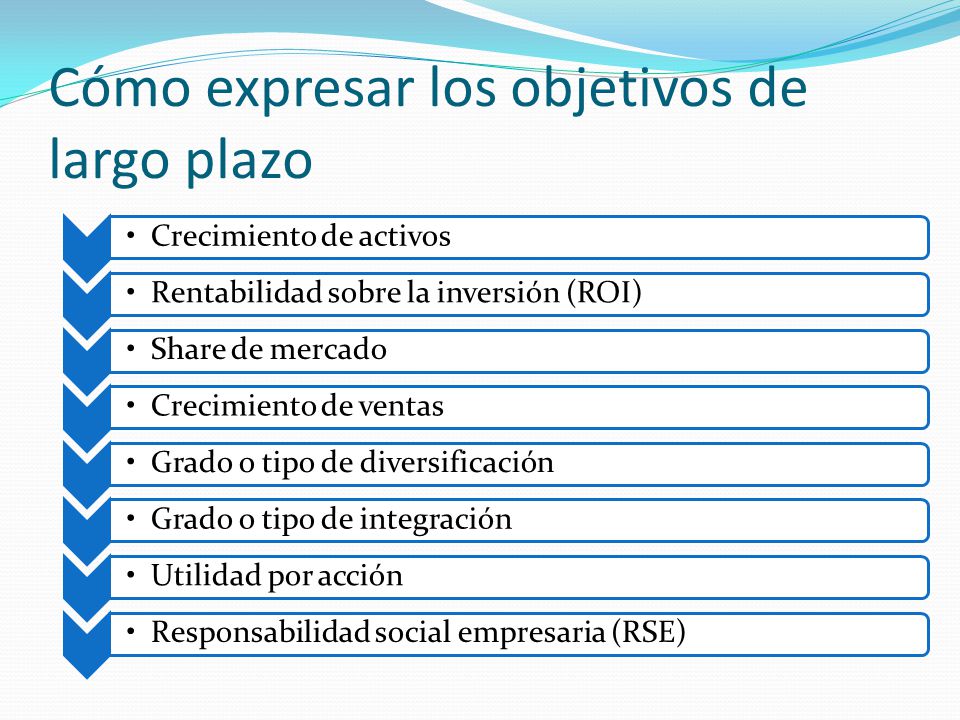 Cómo expresar los objetivos de largo plazo