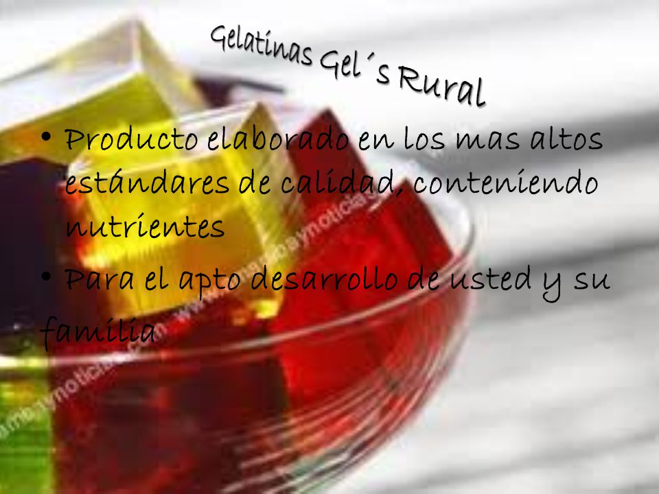 Gelatinas Gel´s Rural Producto elaborado en los mas altos estándares de calidad, conteniendo nutrientes.