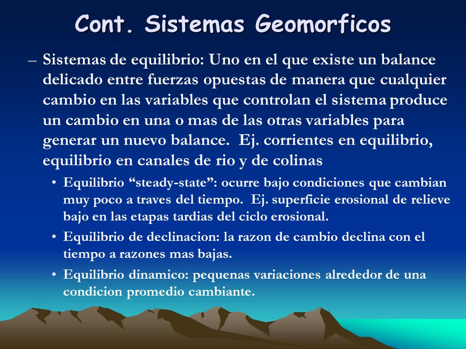 Cont. Sistemas Geomorficos