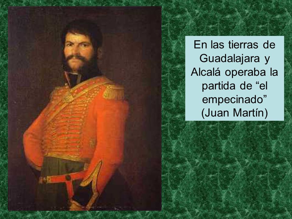 En las tierras de Guadalajara y Alcalá operaba la partida de el empecinado (Juan Martín)