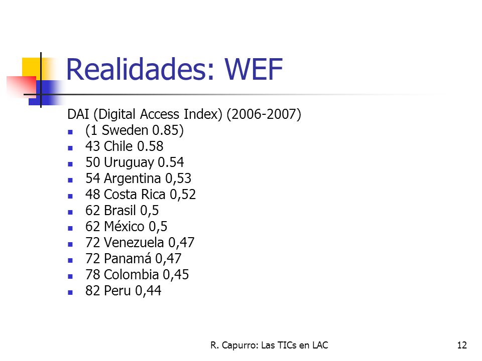 R. Capurro: Las TICs en LAC