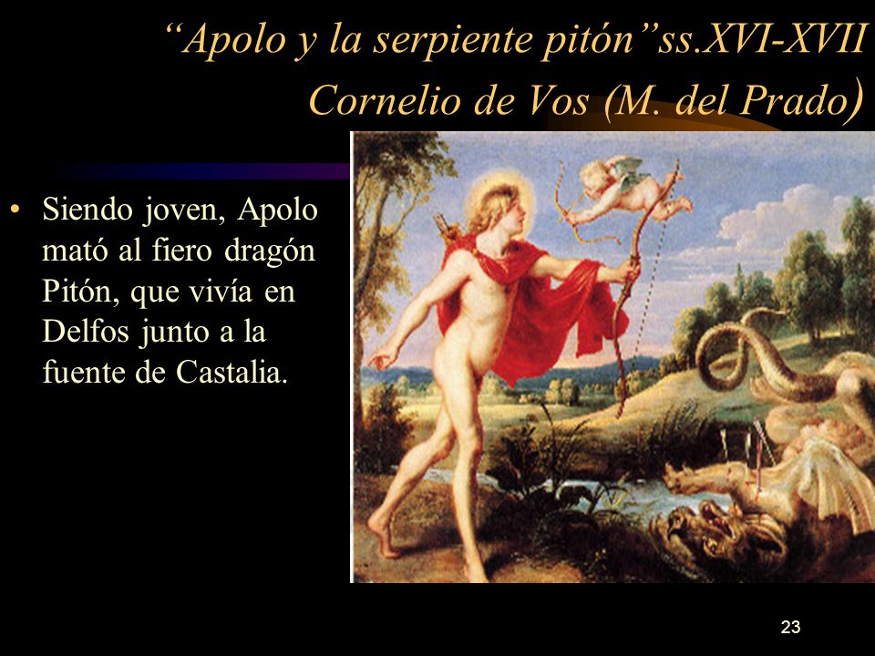 Apolo y la serpiente pitón ss.XVI-XVII Cornelio de Vos (M. del Prado)