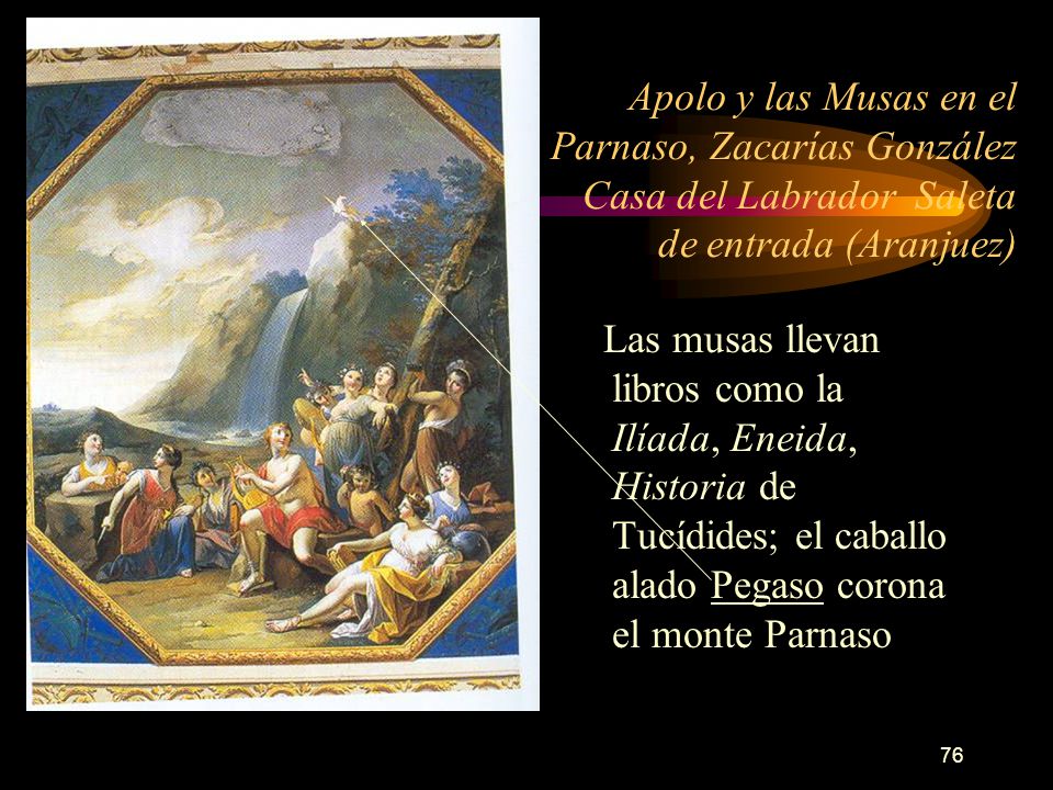 Apolo y las Musas en el Parnaso, Zacarías González Casa del Labrador Saleta de entrada (Aranjuez)