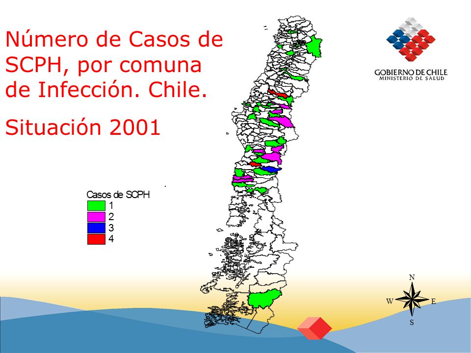 Número de Casos de SCPH, por comuna de Infección. Chile.