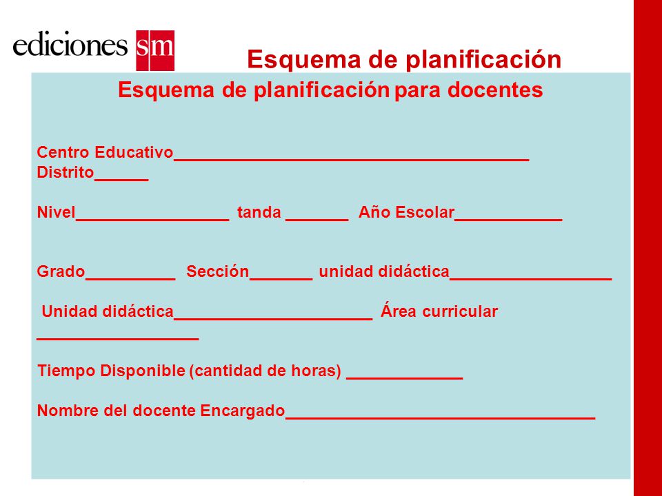 Esquema de planificación