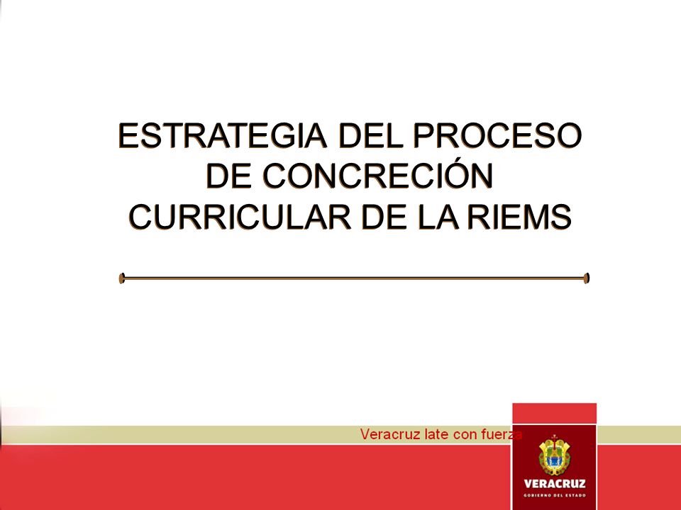 ESTRATEGIA DEL PROCESO DE CONCRECIÓN CURRICULAR DE LA RIEMS