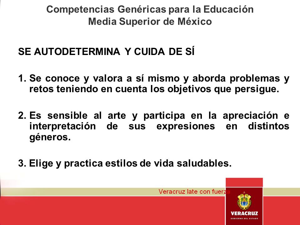 Competencias Genéricas para la Educación Media Superior de México