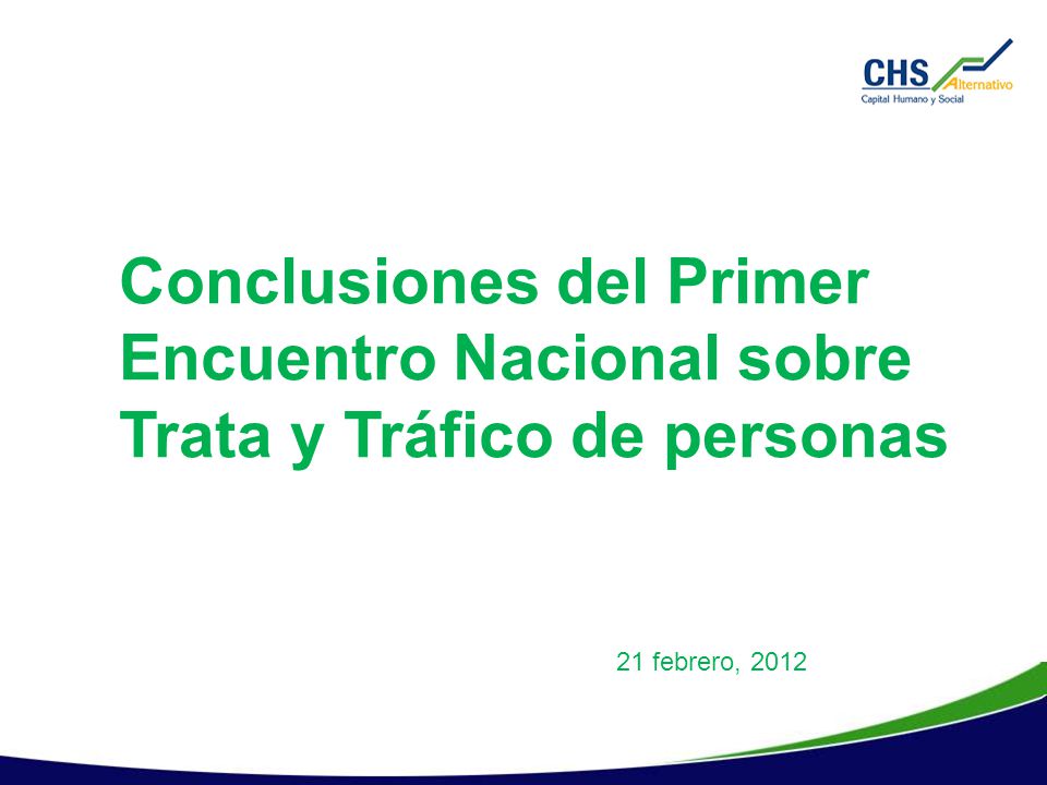 Conclusiones del Primer Encuentro Nacional sobre Trata y Tráfico de personas
