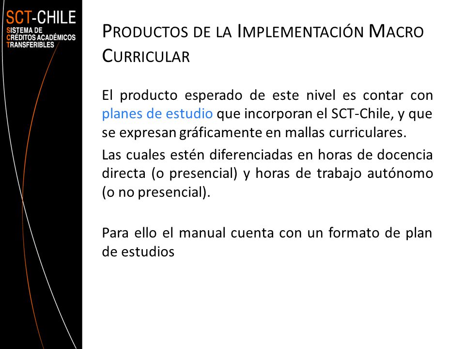 Productos de la Implementación Macro Curricular