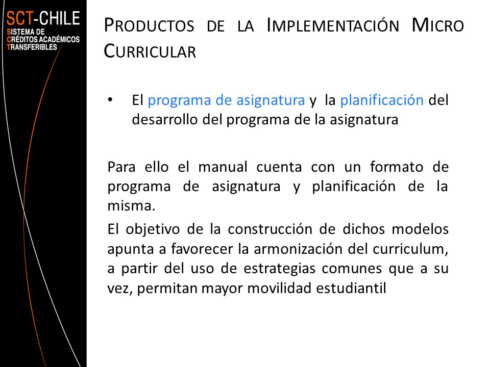 Productos de la Implementación Micro Curricular