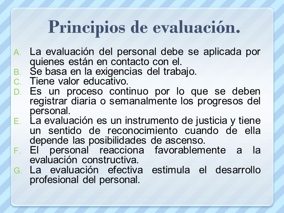 Principios de evaluación.