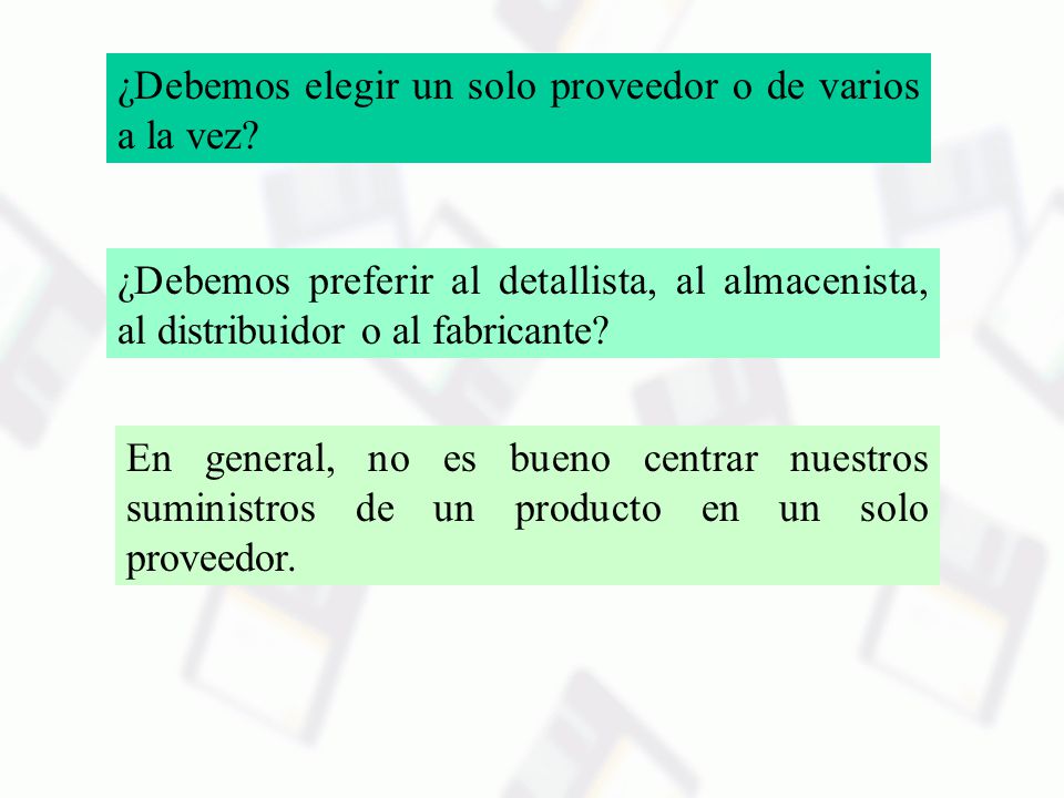 ¿Debemos elegir un solo proveedor o de varios a la vez