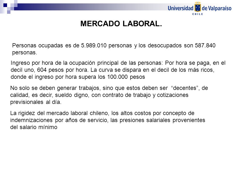 MERCADO LABORAL. Personas ocupadas es de personas y los desocupados son personas.