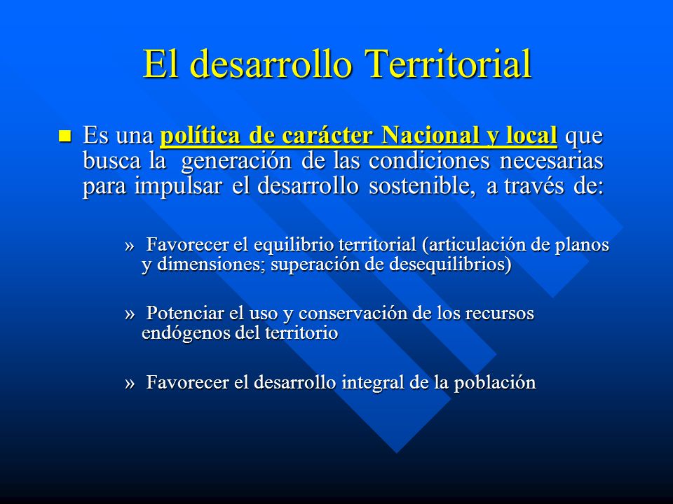 El desarrollo Territorial