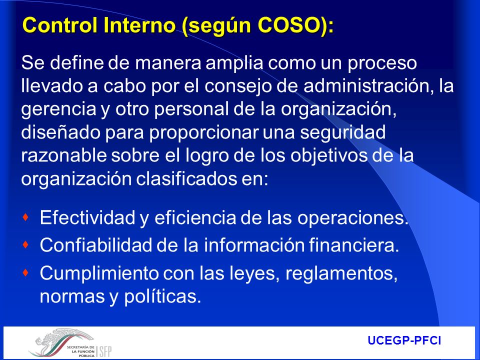 Control Interno (según COSO):