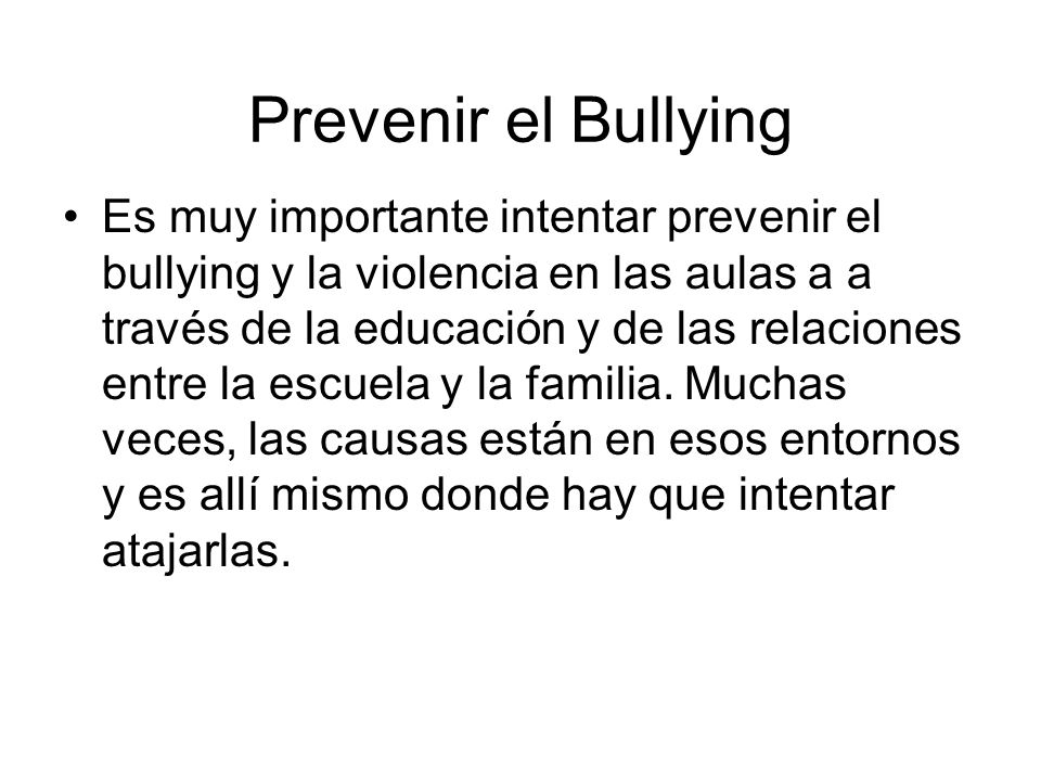 Prevenir el Bullying