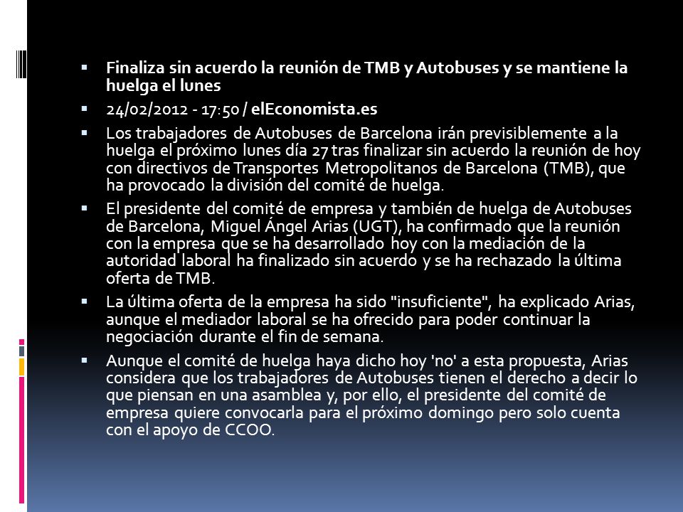 Finaliza sin acuerdo la reunión de TMB y Autobuses y se mantiene la huelga el lunes
