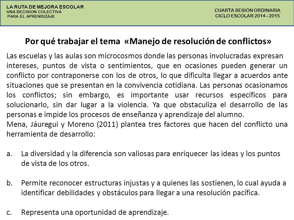 Por qué trabajar el tema «Manejo de resolución de conflictos»
