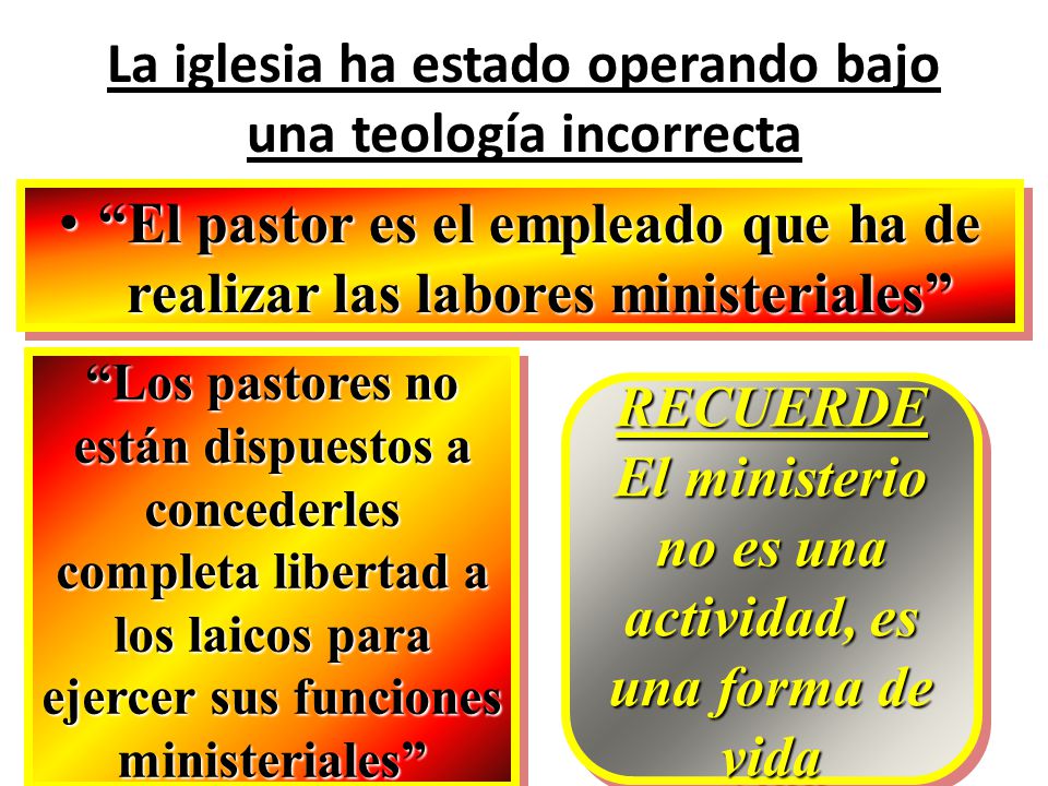 La iglesia ha estado operando bajo una teología incorrecta