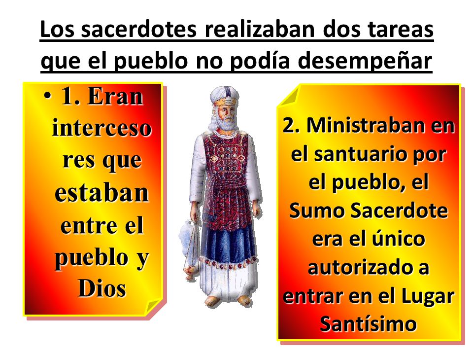 Los sacerdotes realizaban dos tareas que el pueblo no podía desempeñar