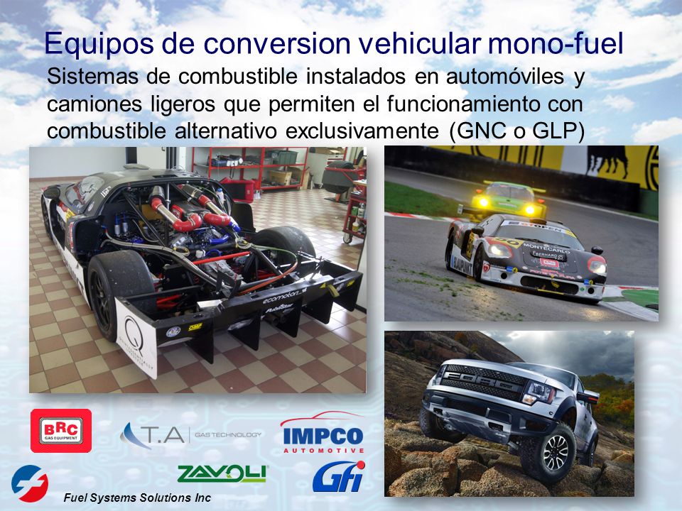 Equipos de conversion vehicular mono-fuel