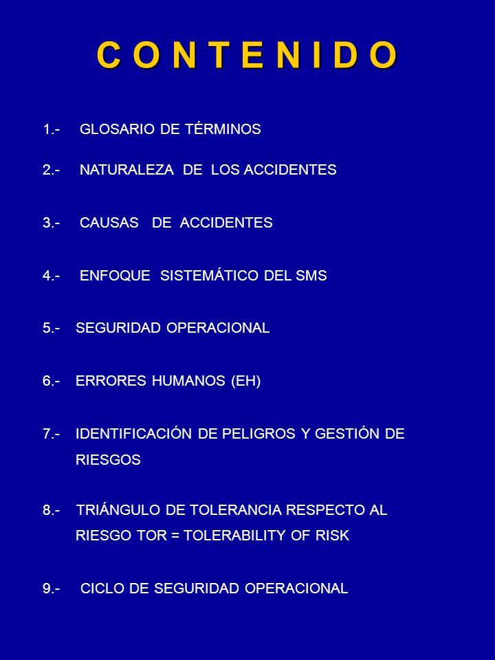 C O N T E N I D O 1.- GLOSARIO DE TÉRMINOS
