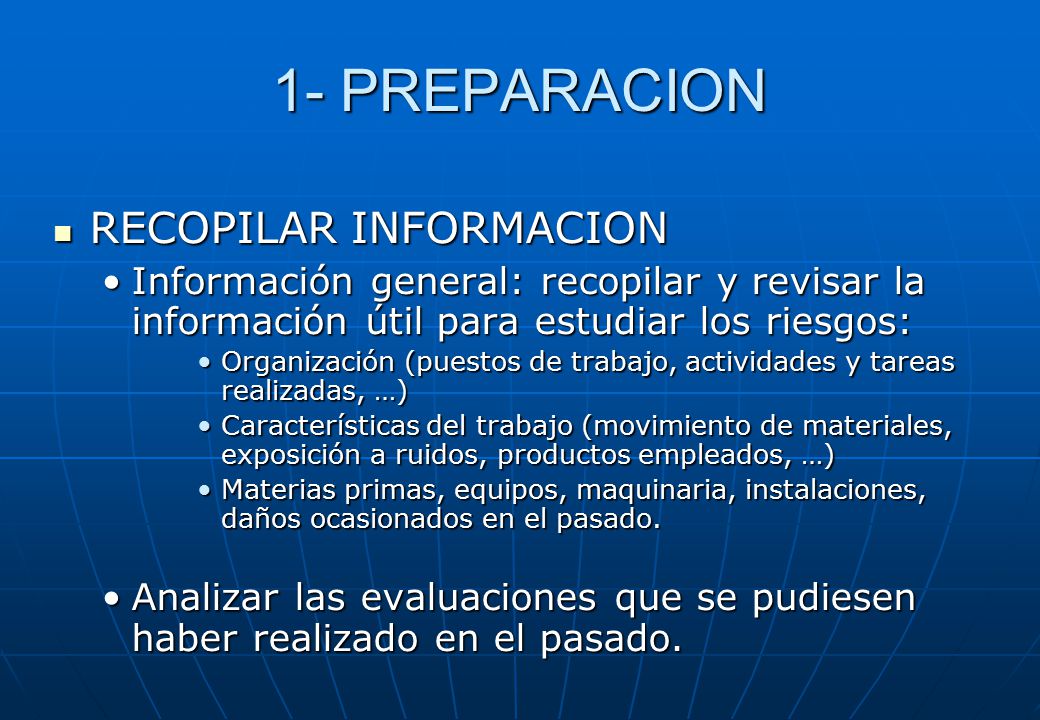 1- PREPARACION RECOPILAR INFORMACION