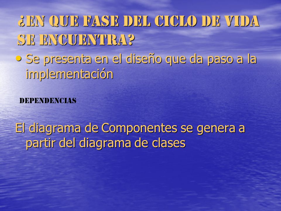 ¿En que fase del ciclo de vida se encuentra