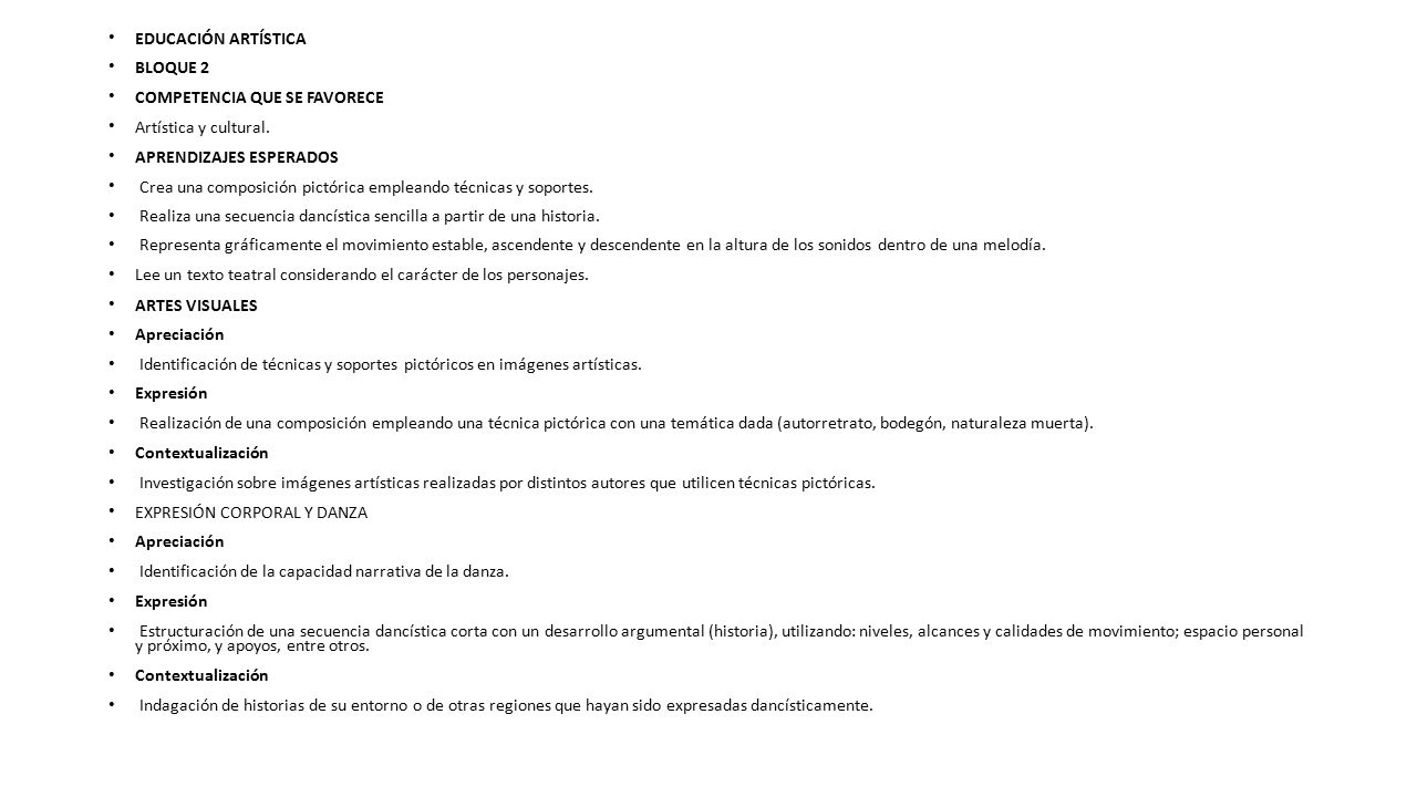 EDUCACIÓN ARTÍSTICA BLOQUE 2. COMPETENCIA QUE SE FAVORECE. Artística y cultural. APRENDIZAJES ESPERADOS.