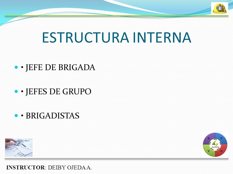 ESTRUCTURA INTERNA • JEFE DE BRIGADA • JEFES DE GRUPO • BRIGADISTAS