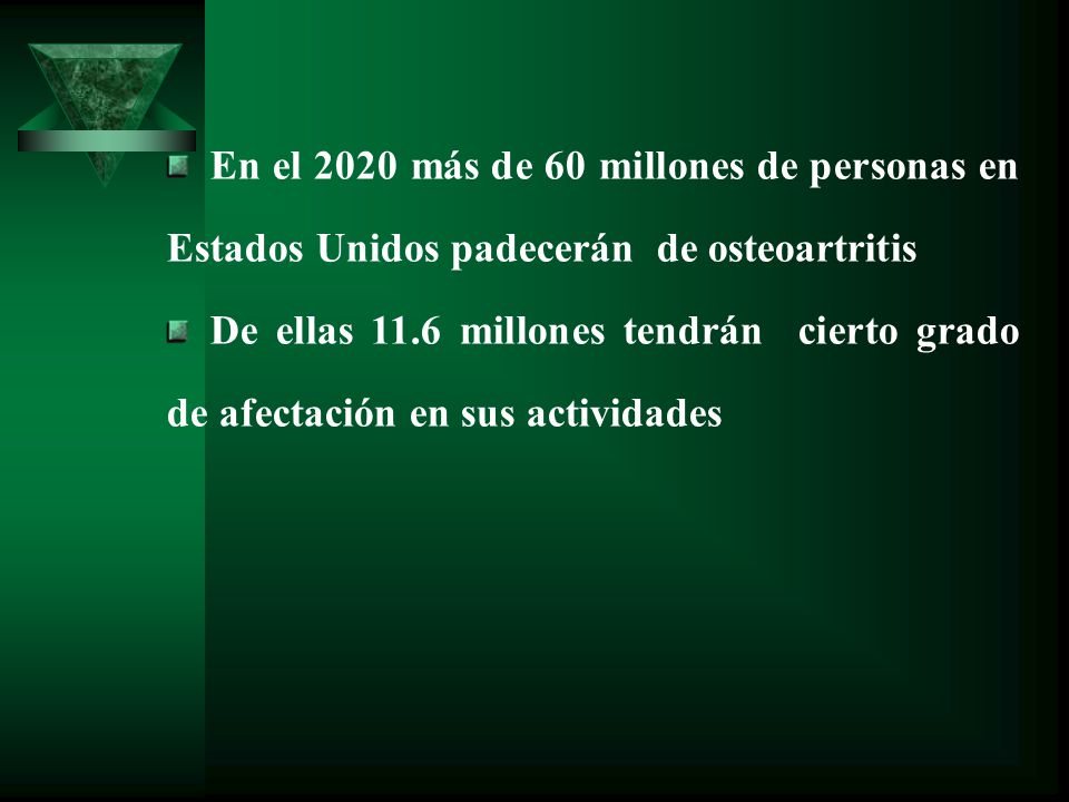 En el 2020 más de 60 millones de personas en Estados Unidos padecerán de osteoartritis