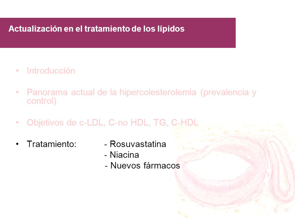 Panorama actual de la hipercolesterolemia (prevalencia y control)