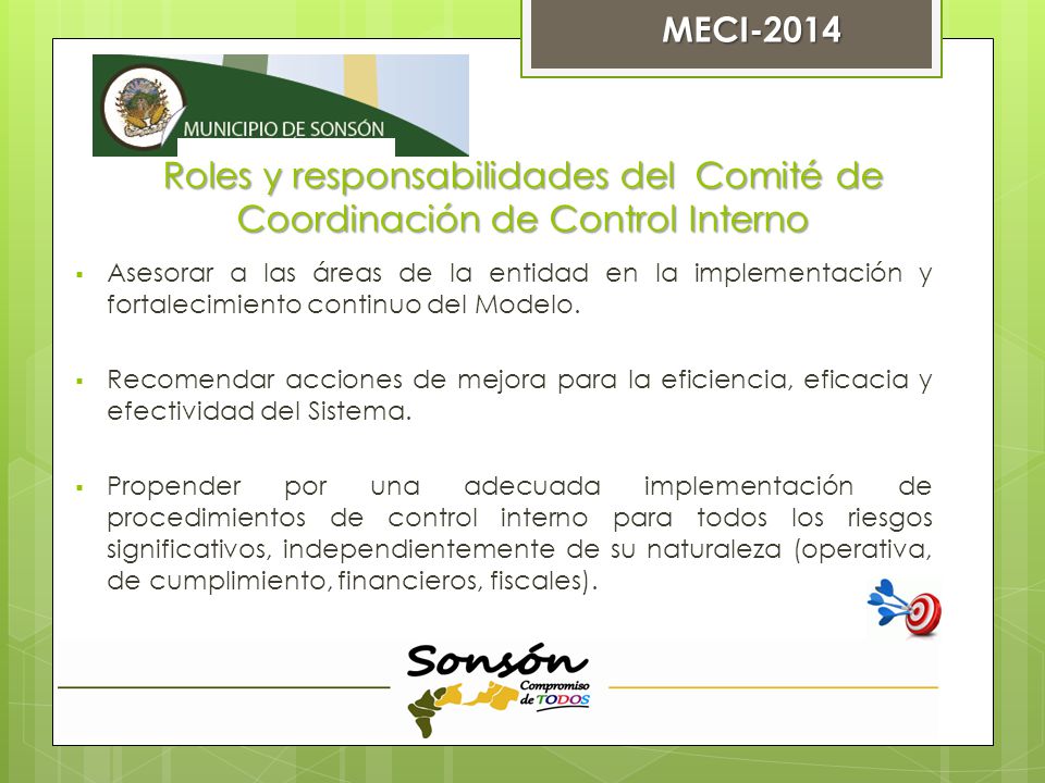 MECI-2014 Roles y responsabilidades del Comité de Coordinación de Control Interno.