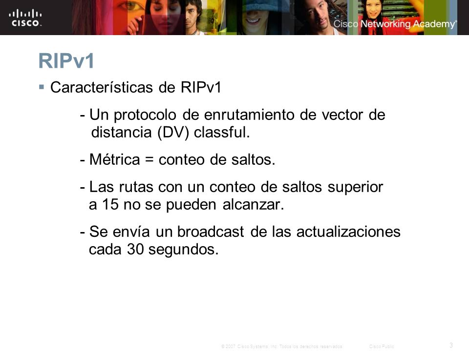 RIPv1 Características de RIPv1