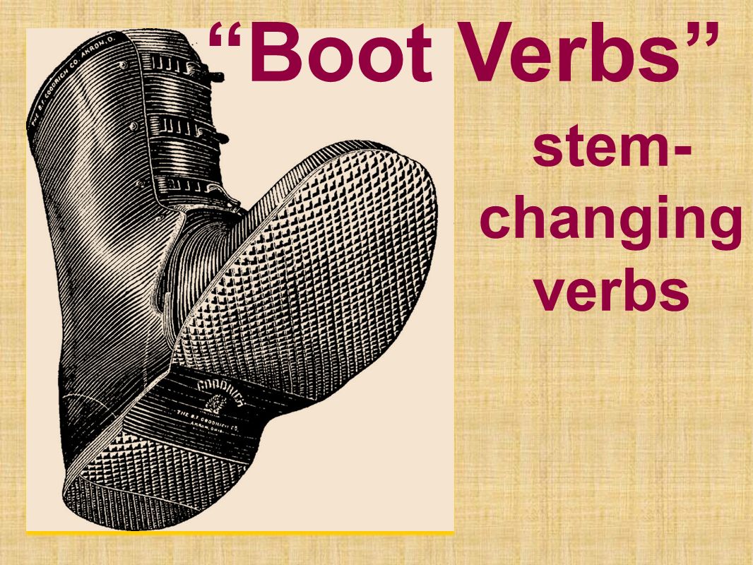 Boot Verbs stem-changing verbs
