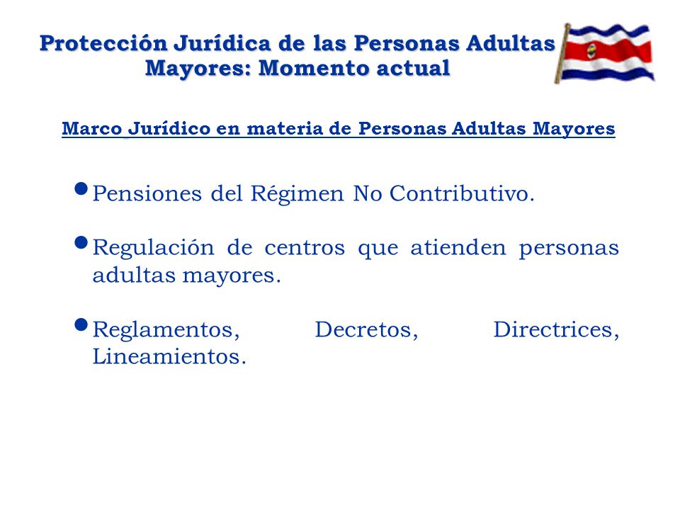 Protección Jurídica de las Personas Adultas Mayores: Momento actual
