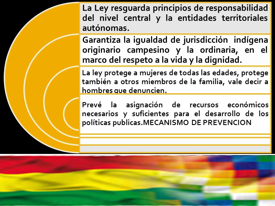 La Ley resguarda principios de responsabilidad del nivel central y la entidades territoriales autónomas.