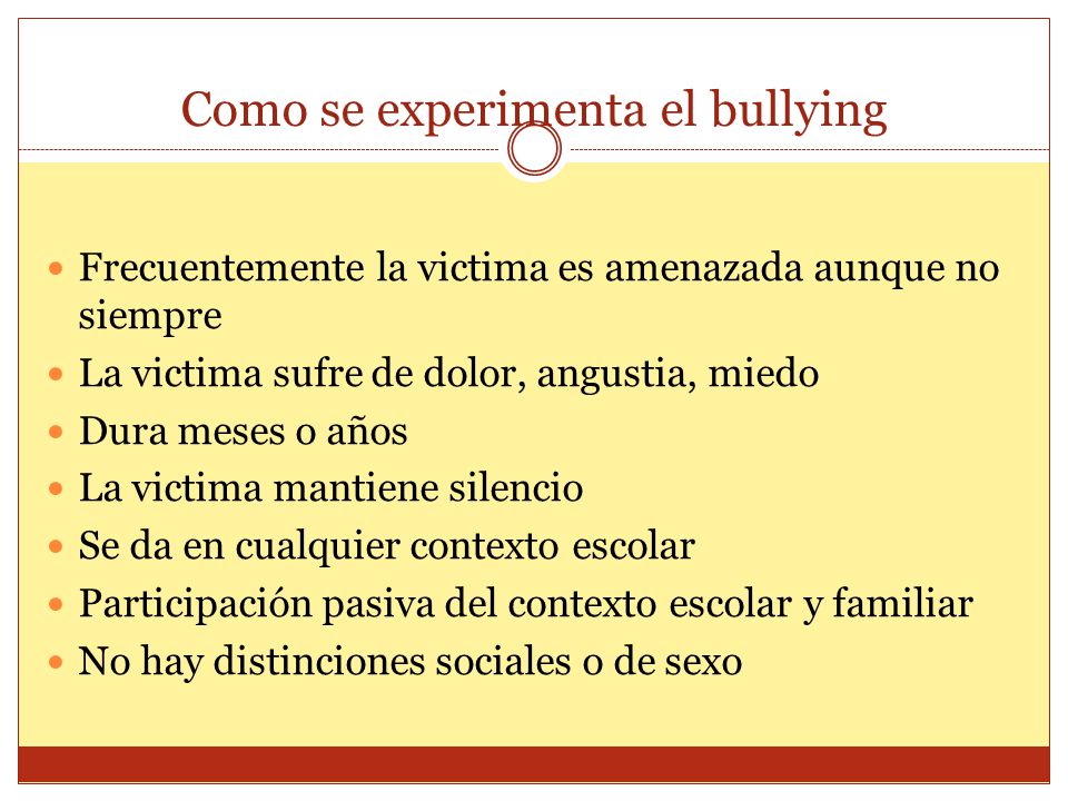 Como se experimenta el bullying