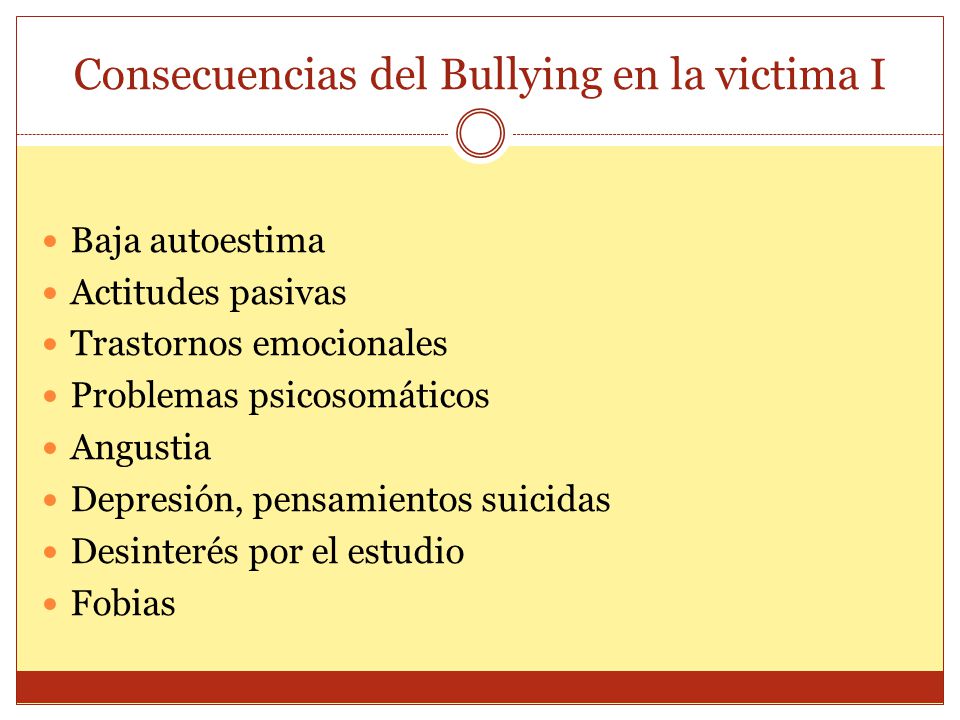 Consecuencias del Bullying en la victima I