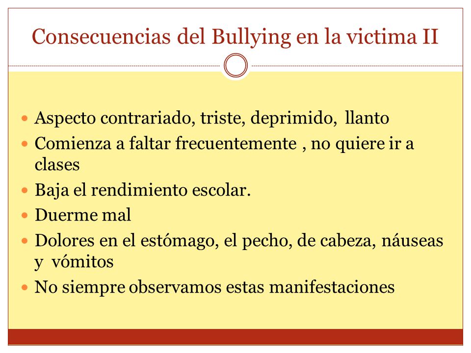 Consecuencias del Bullying en la victima II