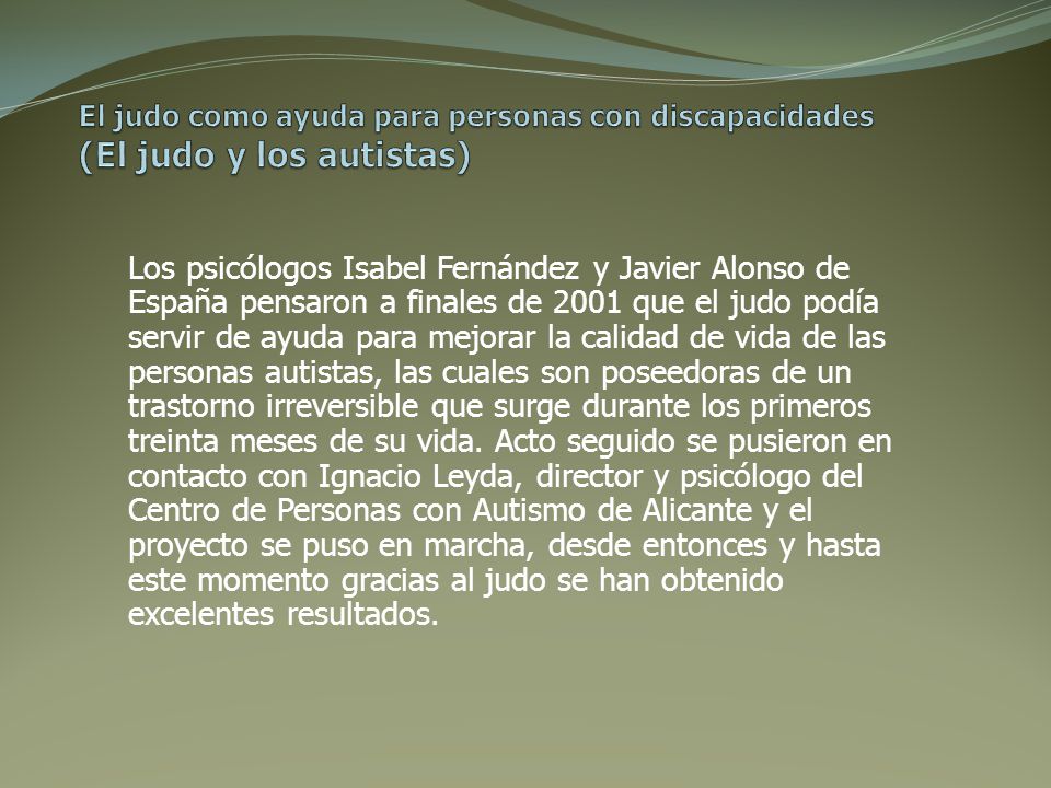 El judo como ayuda para personas con discapacidades (El judo y los autistas)