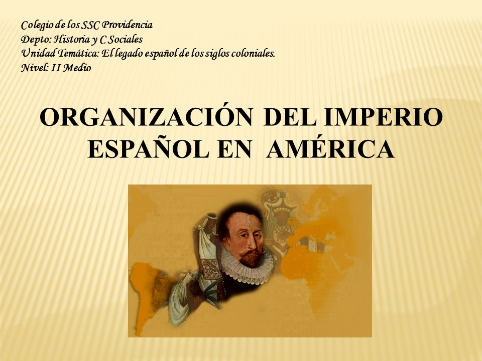 ORGANIZACIÓN DEL IMPERIO ESPAÑOL EN AMÉRICA