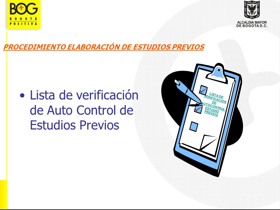 LISTA DE VERIFICACIÓN DE AUTOCONTROL ESTUDIO PREVIOS