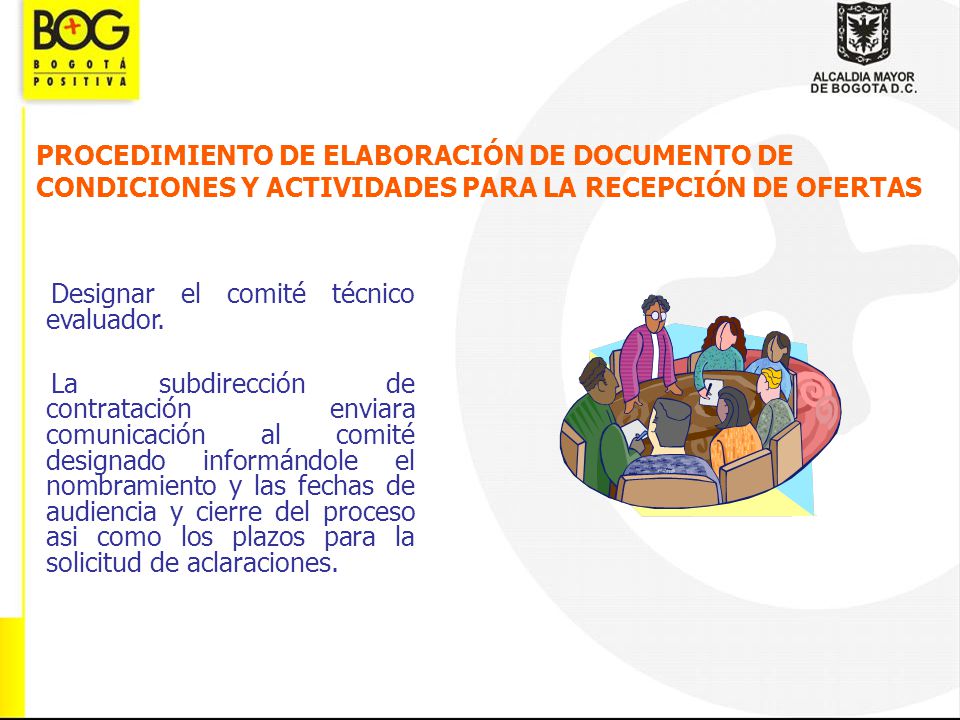 PROCEDIMIENTO DE ELABORACIÓN DE DOCUMENTO DE CONDICIONES Y ACTIVIDADES PARA LA RECEPCIÓN DE OFERTAS