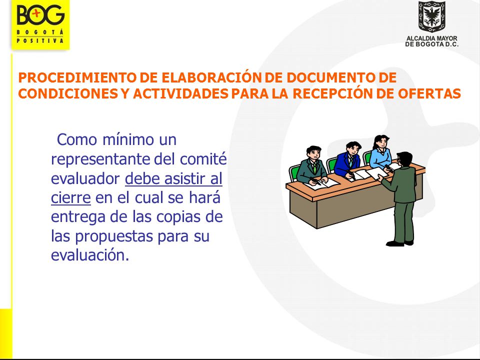 PROCEDIMIENTO DE ELABORACIÓN DE DOCUMENTO DE CONDICIONES Y ACTIVIDADES PARA LA RECEPCIÓN DE OFERTAS