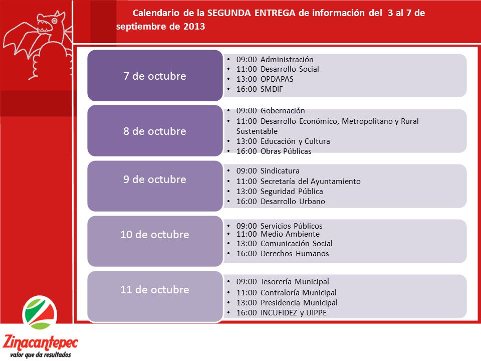 7 de octubre 8 de octubre 9 de octubre 10 de octubre 11 de octubre