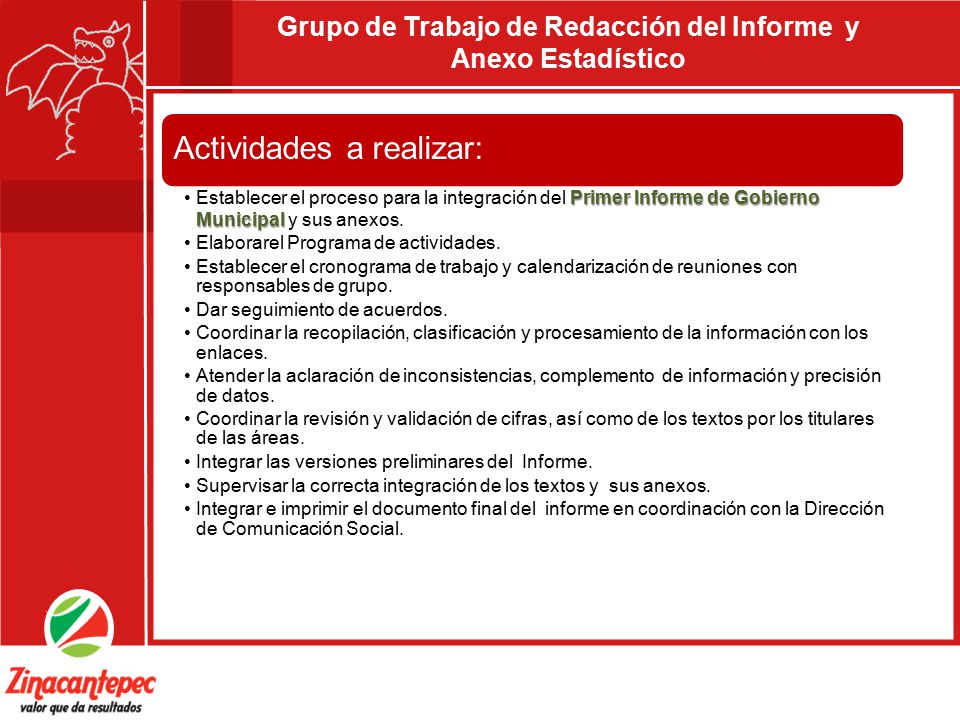 Grupo de Trabajo de Redacción del Informe y Anexo Estadístico