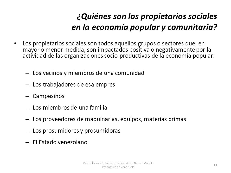 ¿Quiénes son los propietarios sociales en la economía popular y comunitaria