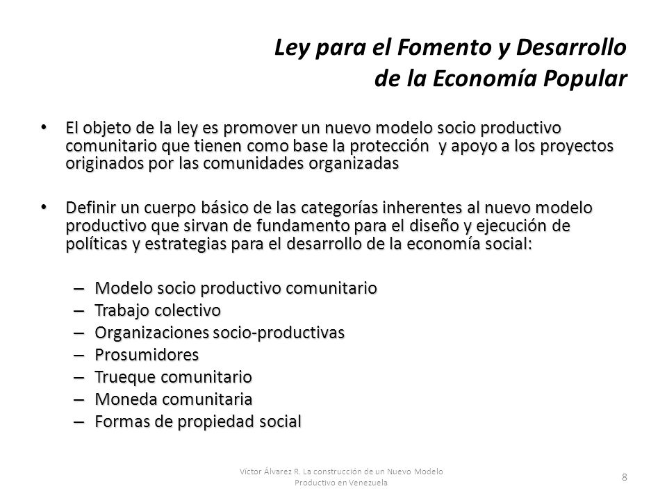 Ley para el Fomento y Desarrollo de la Economía Popular